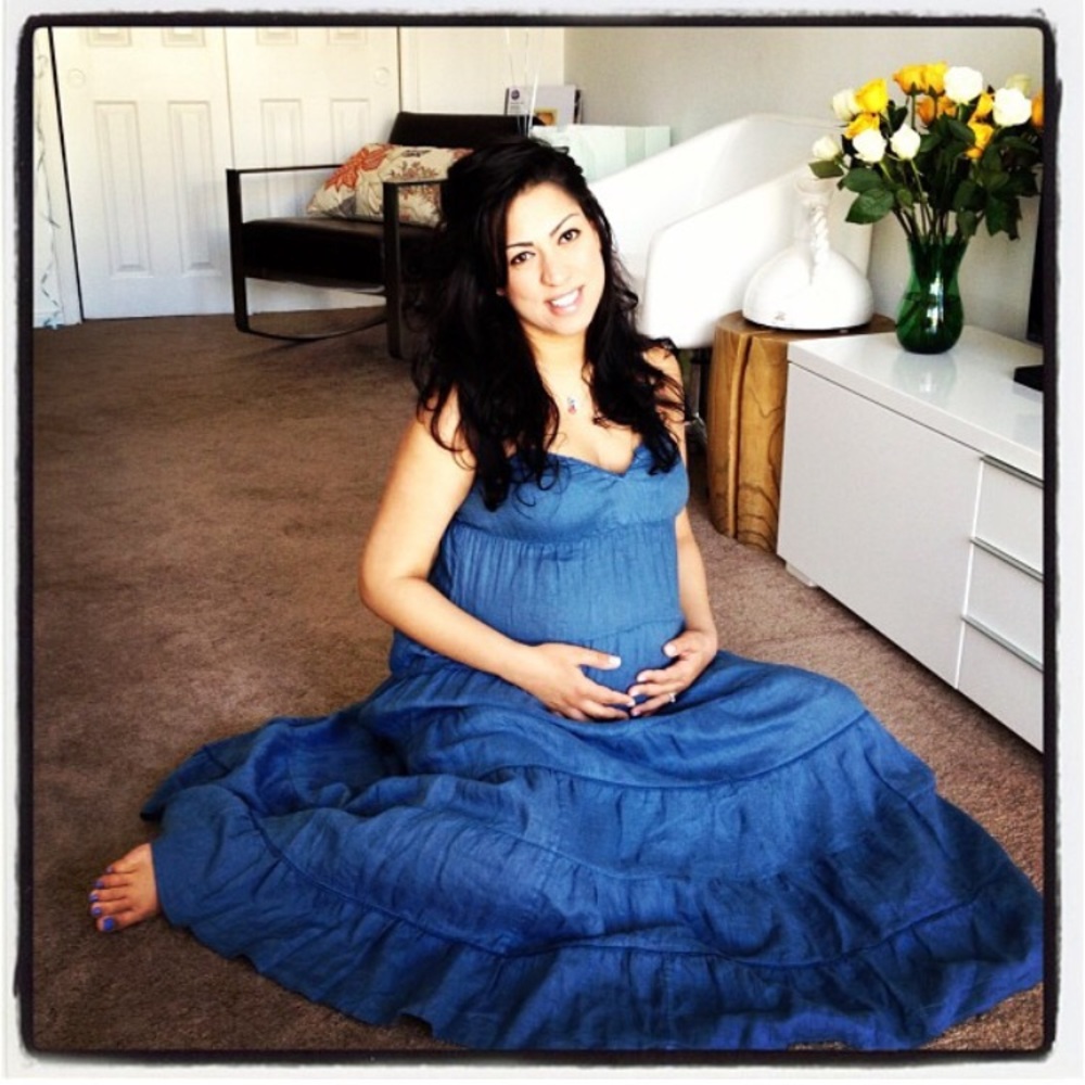 120% linen blue dress